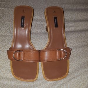 Tan open toe 2inch sandals worn once